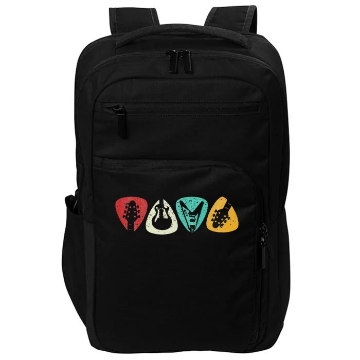 Vintage Guitar Pick Gift For Guitarist Impact Tech Backpack