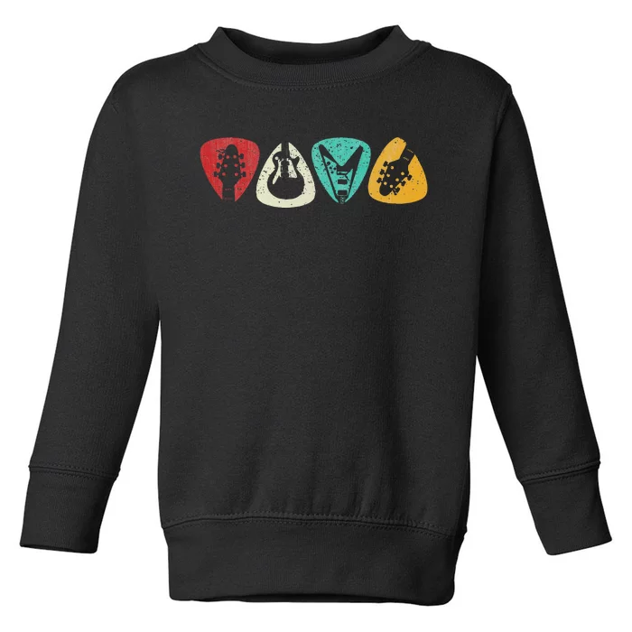 Vintage Guitar Pick Gift For Guitarist Toddler Sweatshirt