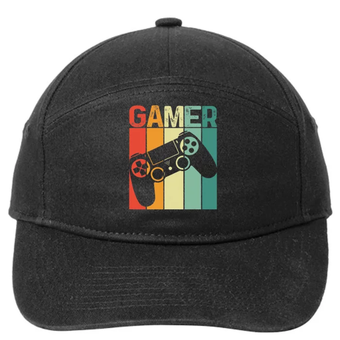 Video Game Player Retro Gamer Gaming Addict 7-Panel Snapback Hat