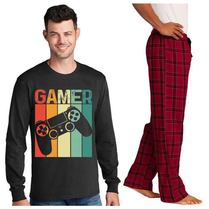 Video Game Player Retro Gamer Gaming Addict Long Sleeve Pajama Set