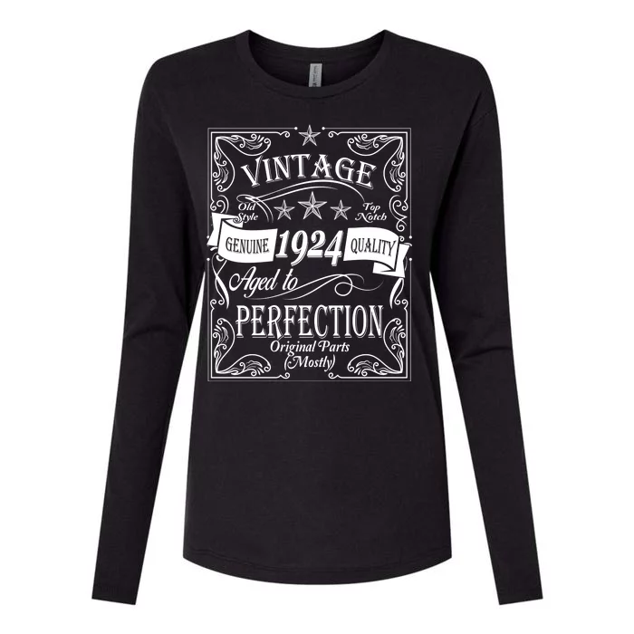 Vintage Genuine Quality 1924 Original Parts Mostly 100th Birthday Womens Cotton Relaxed Long Sleeve T-Shirt