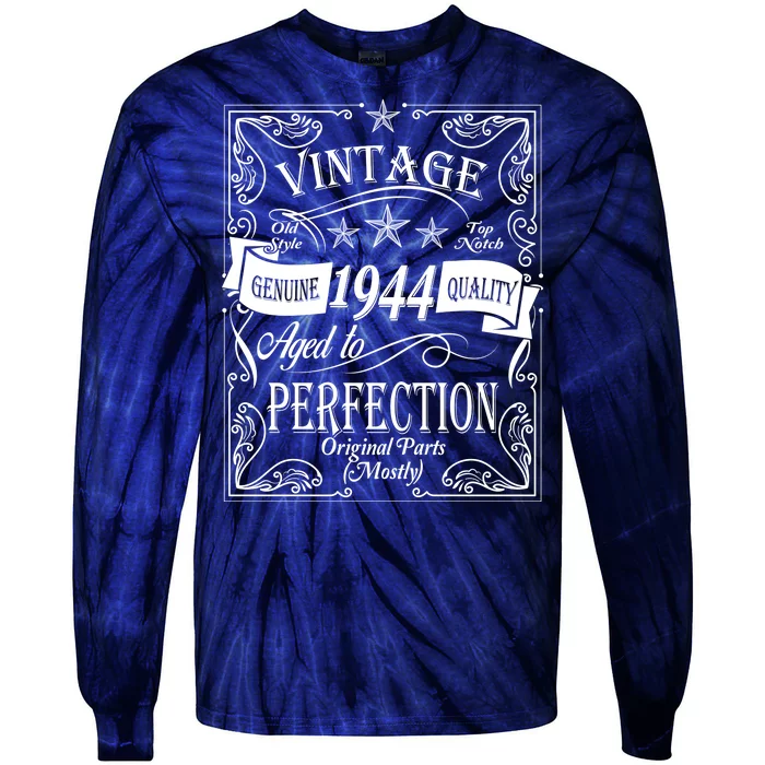 Vintage Genuine Quality 1944 Original Parts Mostly 80th Birthday Tie-Dye Long Sleeve Shirt