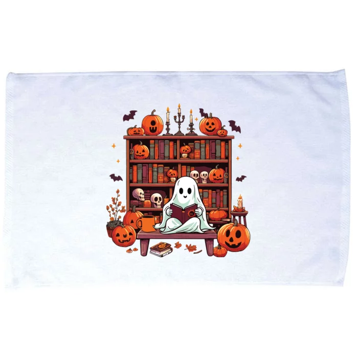 Vintage Ghost Reading Books Teacher Librarian Halloween Microfiber Hand Towel