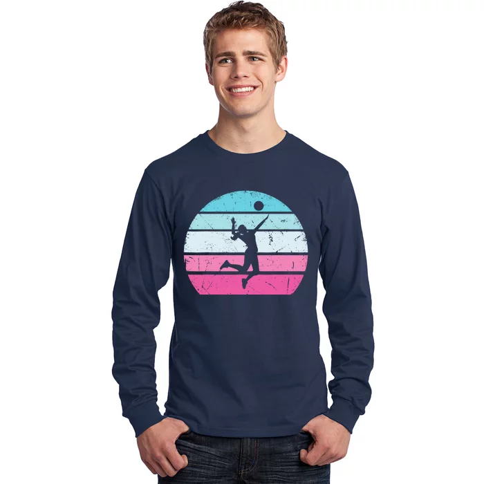 Volleyball Girl Retro Vintage Long Sleeve Shirt