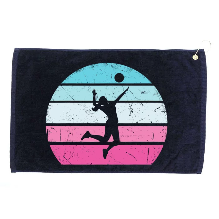 Volleyball Girl Retro Vintage Grommeted Golf Towel