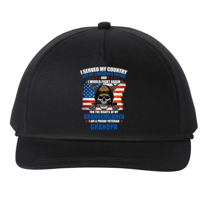 Veteran Grandpa Rights For My Grandchildren Snapback Five-Panel Rope Hat