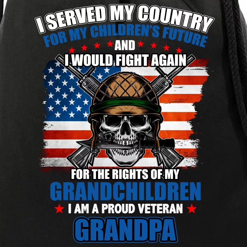 Veteran Grandpa Rights For My Grandchildren Drawstring Bag