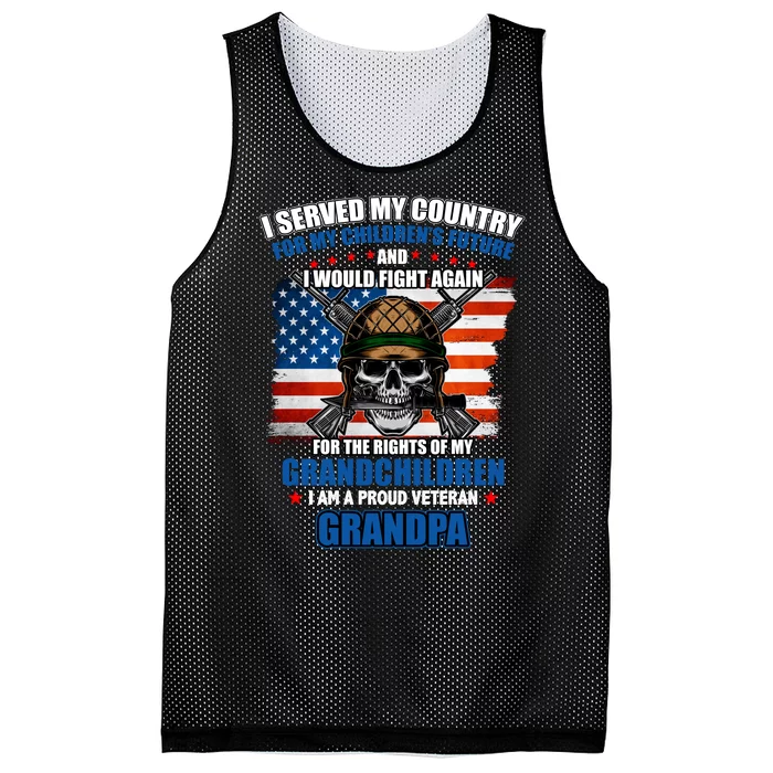 Veteran Grandpa Rights For My Grandchildren Mesh Reversible Basketball Jersey Tank