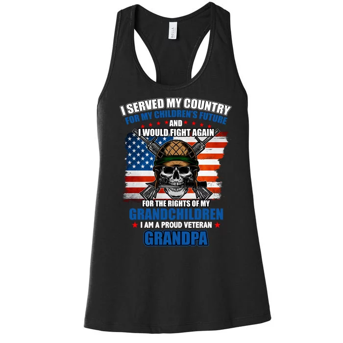 Veteran Grandpa Rights For My Grandchildren Women's Racerback Tank