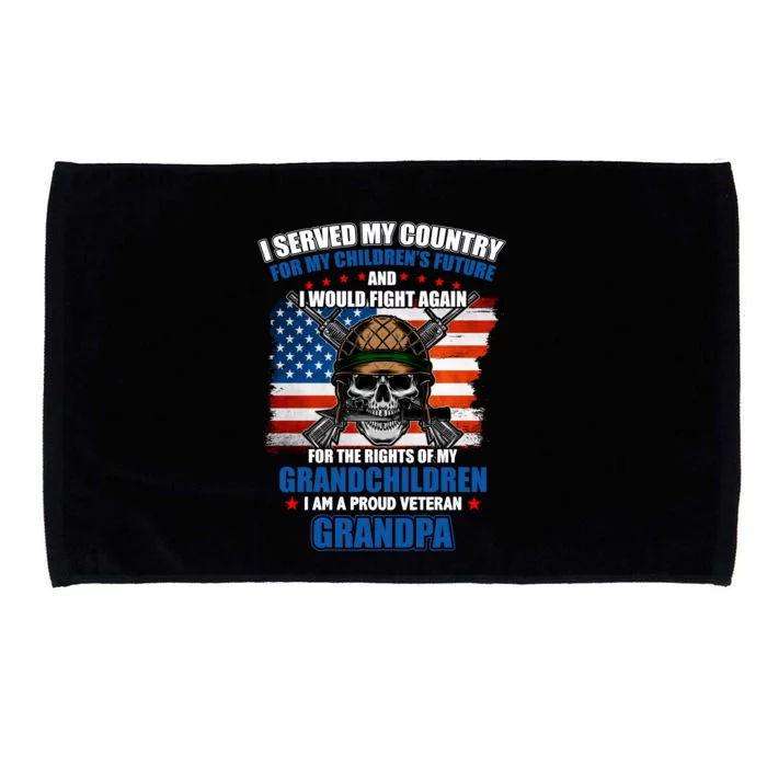 Veteran Grandpa Rights For My Grandchildren Microfiber Hand Towel