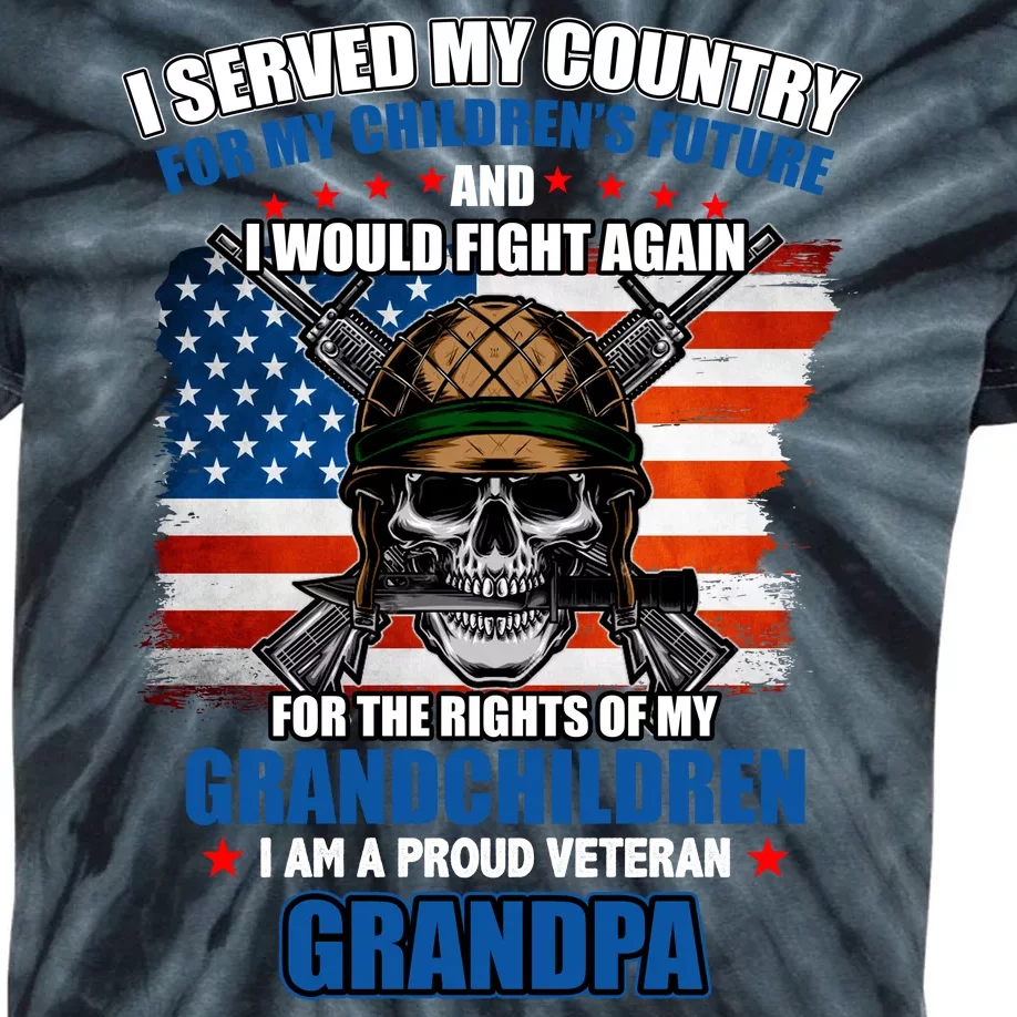 Veteran Grandpa Rights For My Grandchildren Kids Tie-Dye T-Shirt