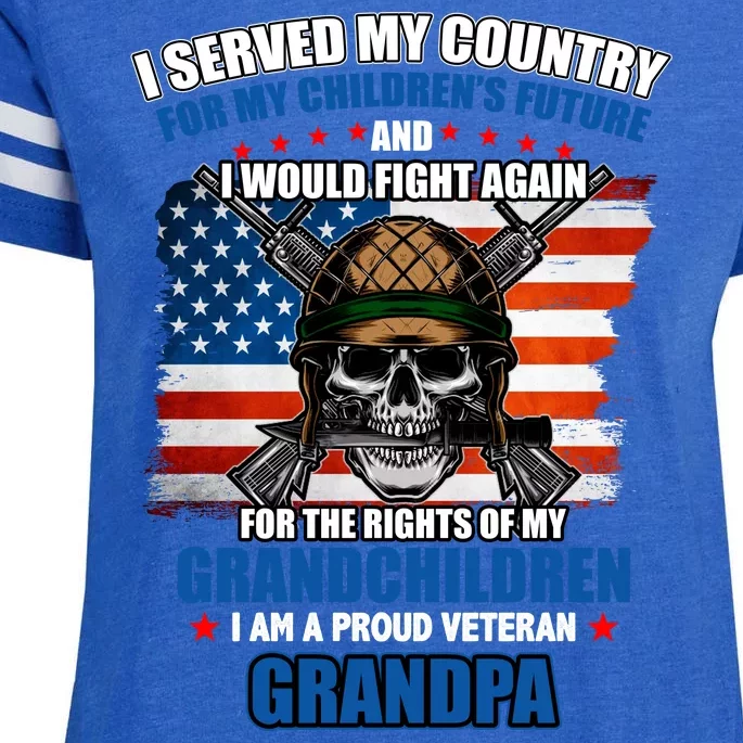 Veteran Grandpa Rights For My Grandchildren Enza Ladies Jersey Football T-Shirt