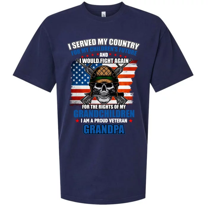 Veteran Grandpa Rights For My Grandchildren Sueded Cloud Jersey T-Shirt