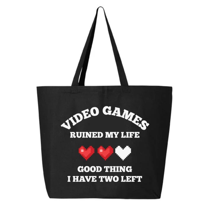 Video Games Ruined My Life Funny Gamer 25L Jumbo Tote