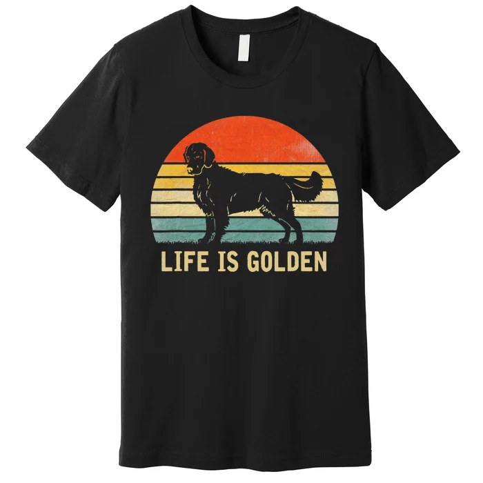 Vintage Golden Retriever Dog Life Is Golden Premium T-Shirt