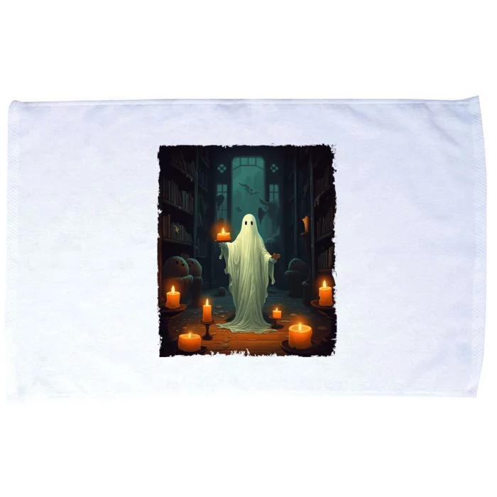 Vintage Ghost Reading Book Librarian Halloween Teachers Microfiber Hand Towel