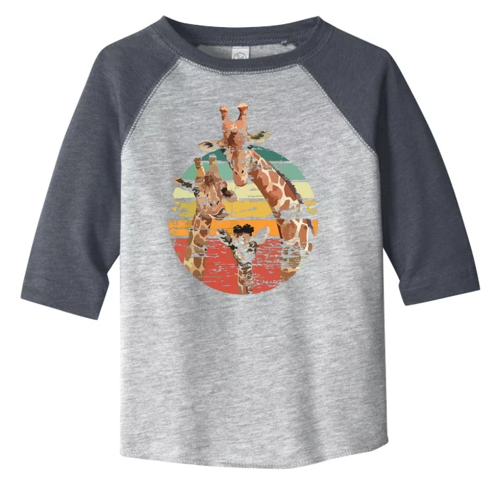 Vintage Giraffe Retro Distressed Giraffe Safari Toddler Fine Jersey T-Shirt