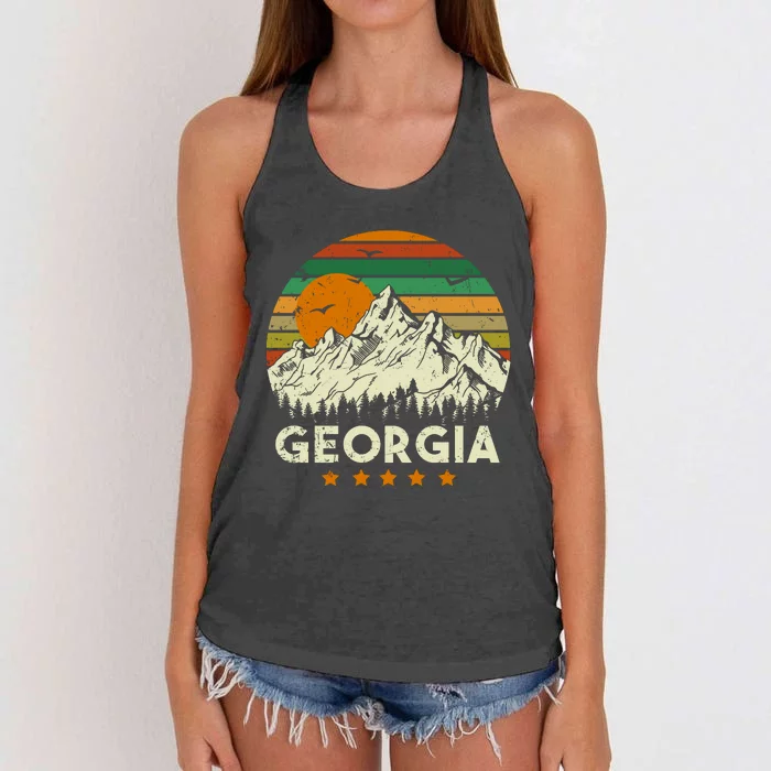 Vintage Georgia Retro Style Ga Usa Women's Knotted Racerback Tank