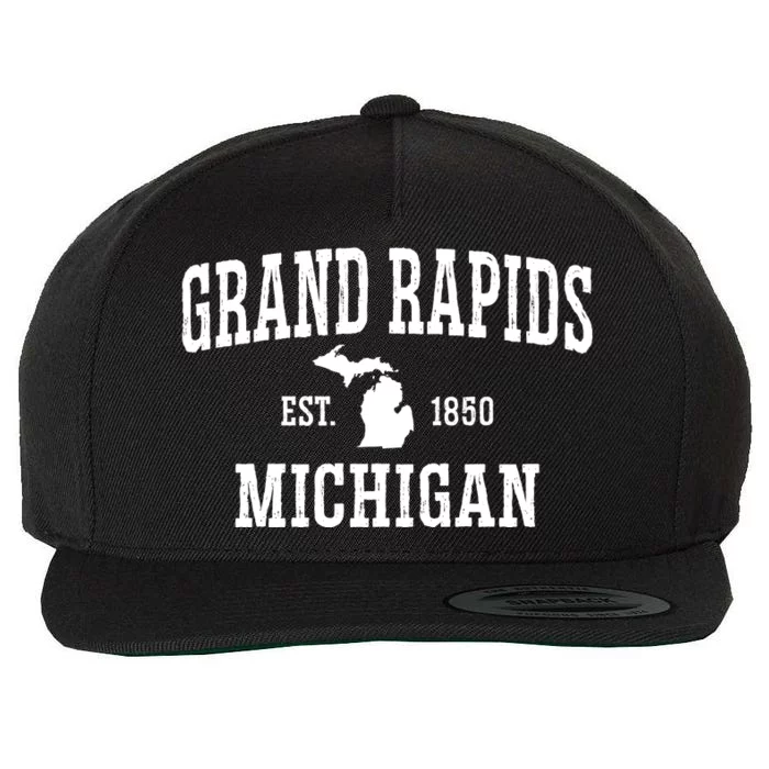 Vintage Grand Rapids Michigan Wool Snapback Cap