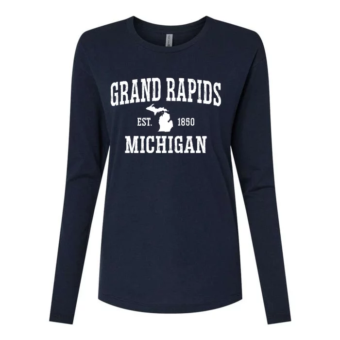 Vintage Grand Rapids Michigan Womens Cotton Relaxed Long Sleeve T-Shirt