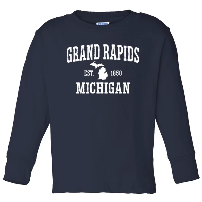 Vintage Grand Rapids Michigan Toddler Long Sleeve Shirt