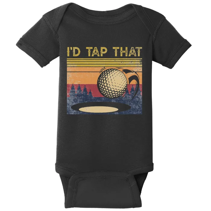 Vintage Golfer Retro Golf I'd Tap That Funny Golf Baby Bodysuit