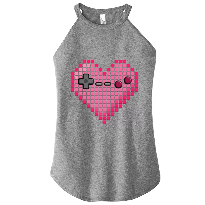 Video Game Retro Gaming Pixel Heart Gift Women’s Perfect Tri Rocker Tank