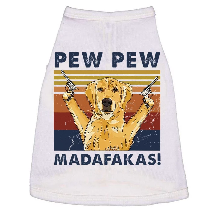 Vintage Golden Retriever Dog Pew Pew Madafakas Dogs Lovers Doggie Tank