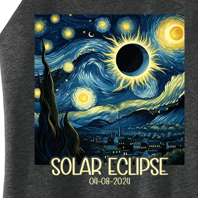 Van Gogh Starry Night Total Solar Eclipse April 8 2024 Women’s Perfect Tri Rocker Tank