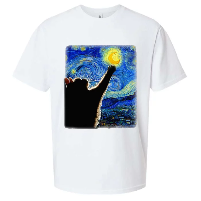 Van Gogh Starry Night Cat Sueded Cloud Jersey T-Shirt