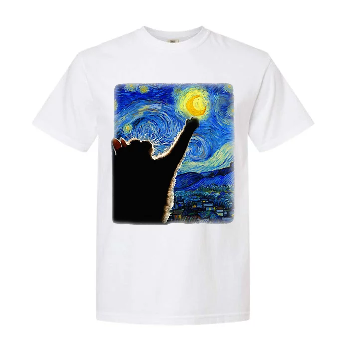 Van Gogh Starry Night Cat Garment-Dyed Heavyweight T-Shirt