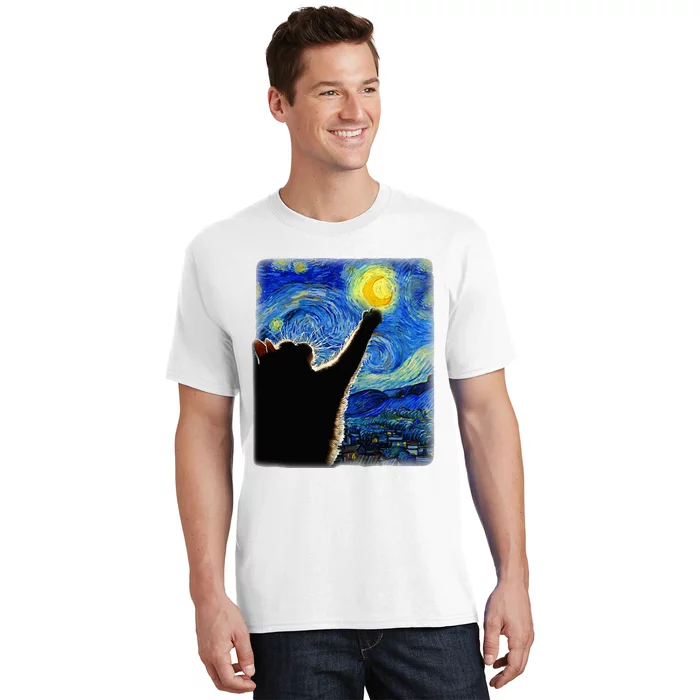 Van Gogh Starry Night Cat T-Shirt