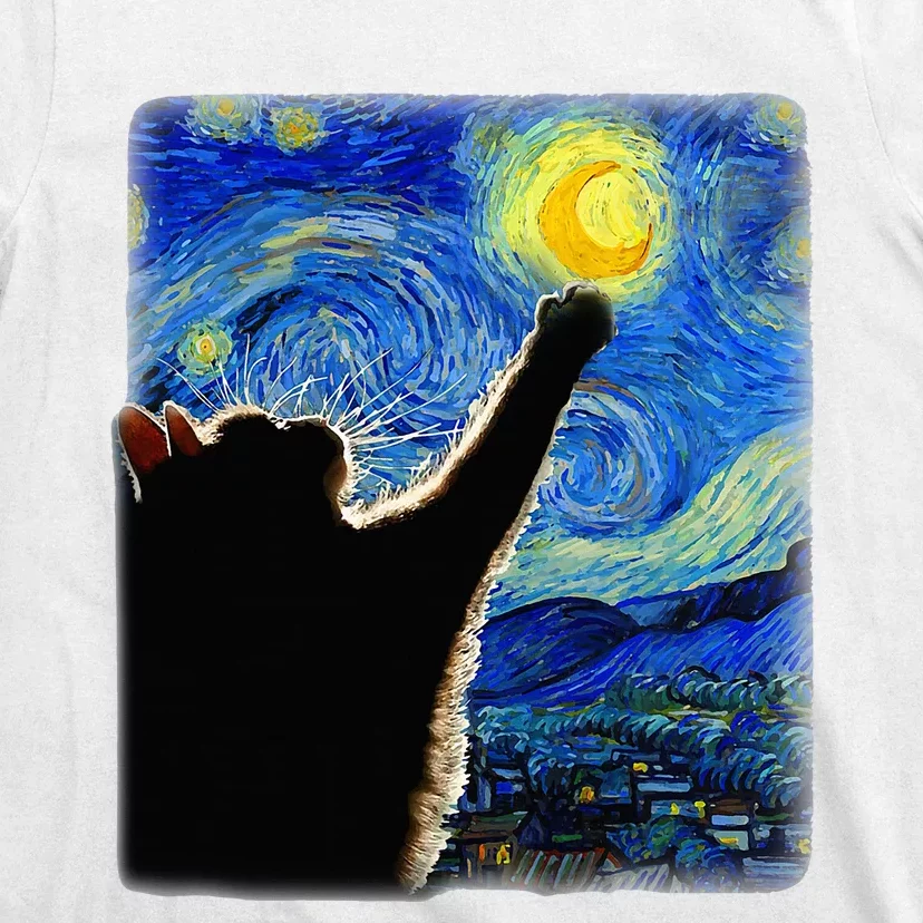 Van Gogh Starry Night Cat T-Shirt