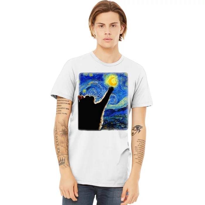 Van Gogh Starry Night Cat Premium T-Shirt