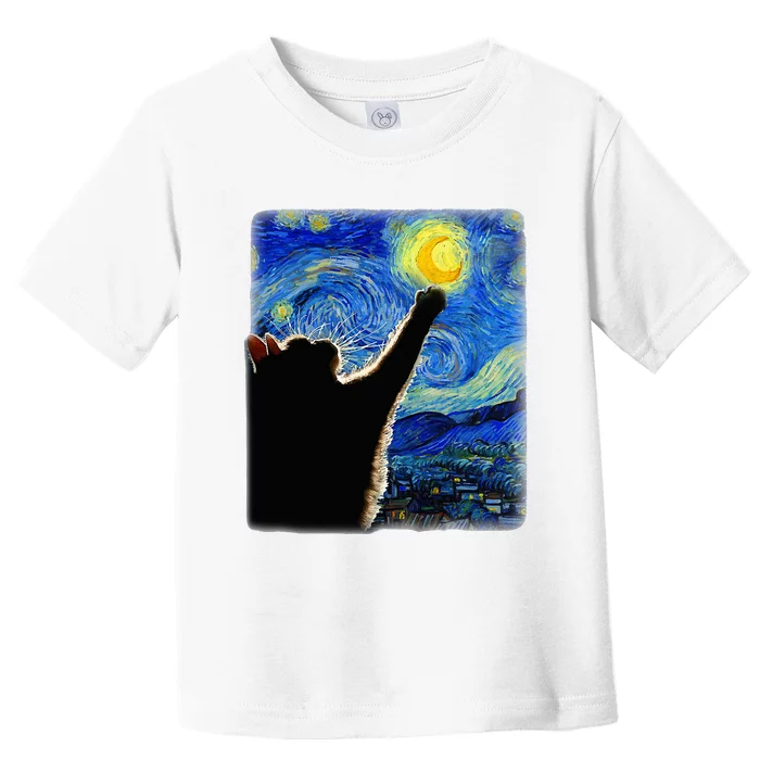 Van Gogh Starry Night Cat Toddler T-Shirt