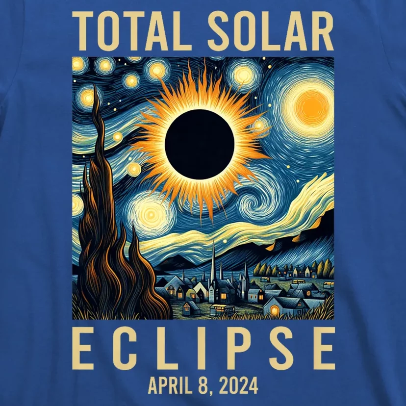 Van Gogh Starry Night Total Solar Eclipse April 8 2024 T-Shirt