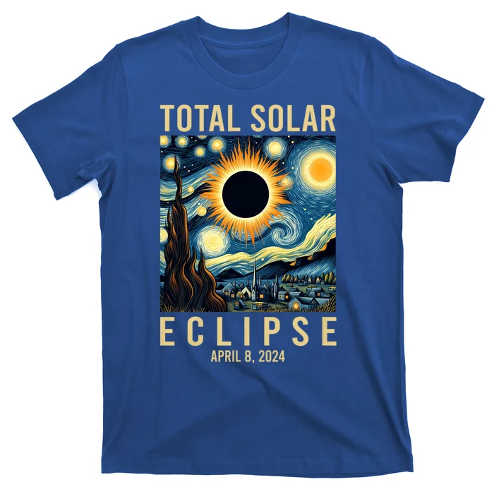 Van Gogh Starry Night Total Solar Eclipse April 8 2024 T-Shirt