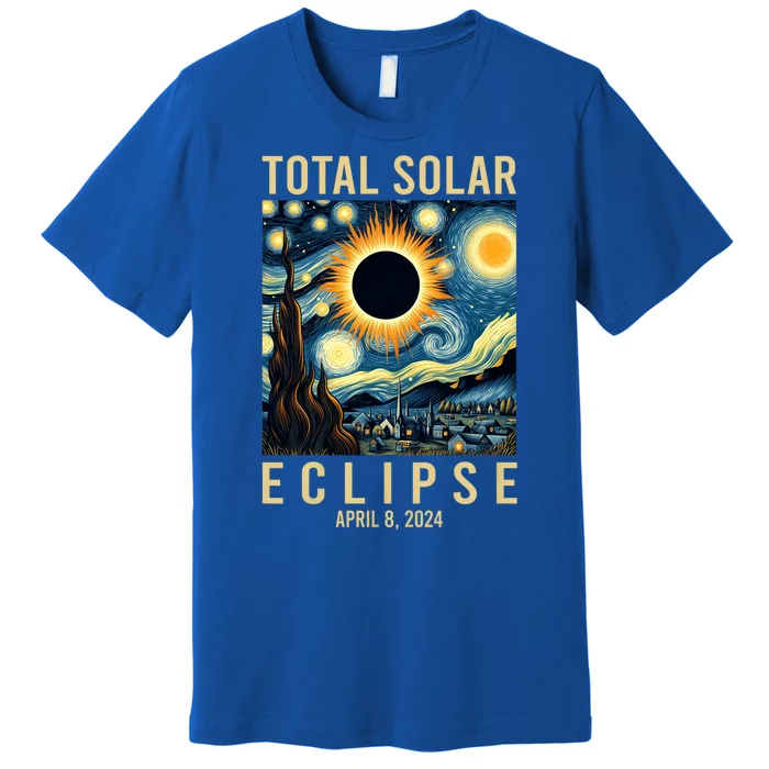 Van Gogh Starry Night Total Solar Eclipse April 8 2024 Premium T-Shirt