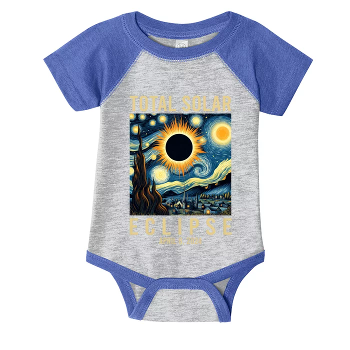 Van Gogh Starry Night Total Solar Eclipse April 8 2024 Infant Baby Jersey Bodysuit