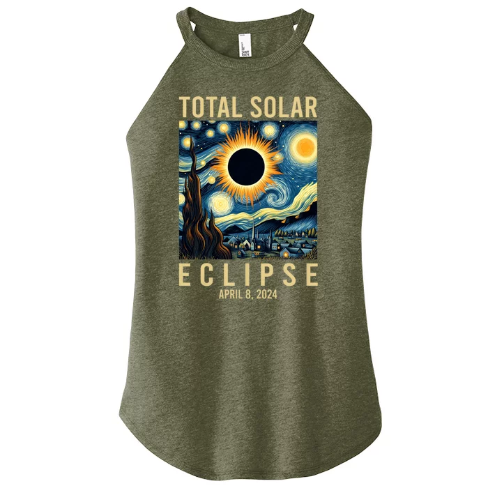 Van Gogh Starry Night Total Solar Eclipse April 8 2024 Women’s Perfect Tri Rocker Tank