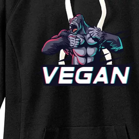 Vegan Gorilla Strong Strength Raw Plant Power Gym Workout Cool Gift Women's Fleece Hoodie