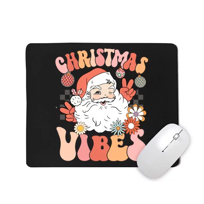 Vintage Groovy Santa Claus Christmas Vibes Women Kids Girls Mousepad