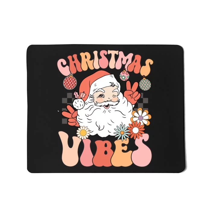 Vintage Groovy Santa Claus Christmas Vibes Women Kids Girls Mousepad