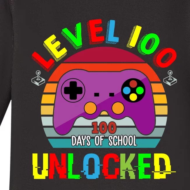 Video Gamer Student 100 Days Of School Baby Long Sleeve Bodysuit