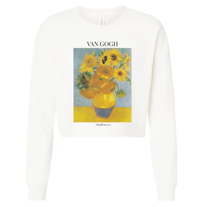 Van Gogh Sunflowers Art Gift Vincent Van Gogh Cropped Pullover Crew