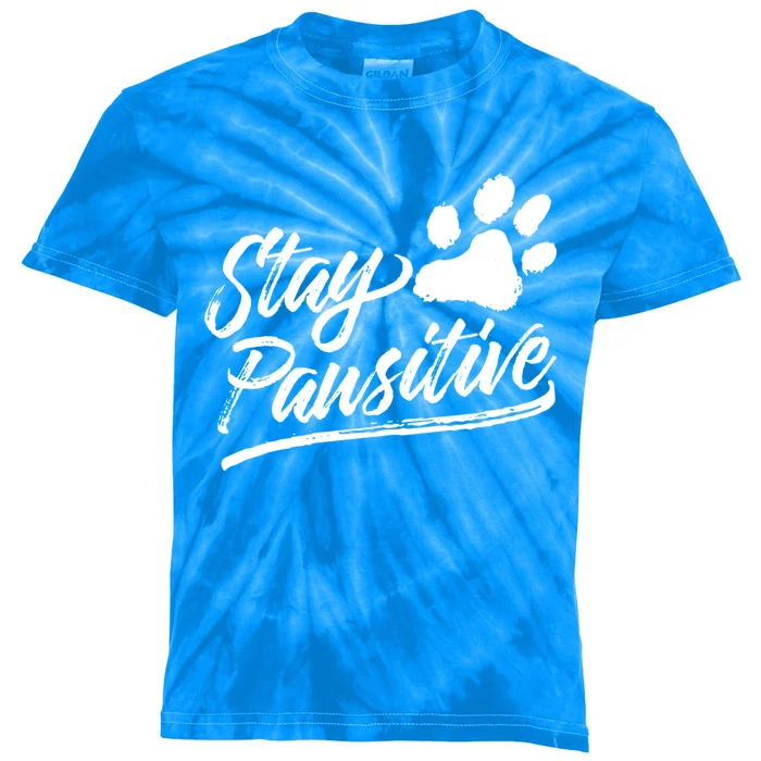 Veterinarian Gift Stay Pawsitive Great Gift Kids Tie-Dye T-Shirt