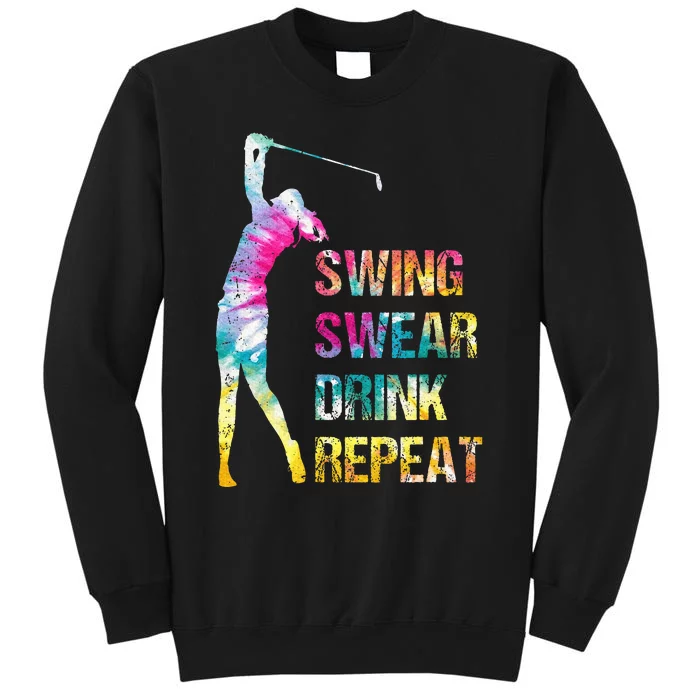 Vintage Golf Swing Swear Drink Repeat Love Golfing Golfer Sweatshirt