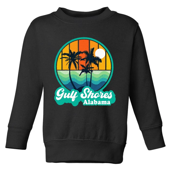 Vintage Gulf Shores Alabama Summer Vacation Beach Souvenirs Toddler Sweatshirt