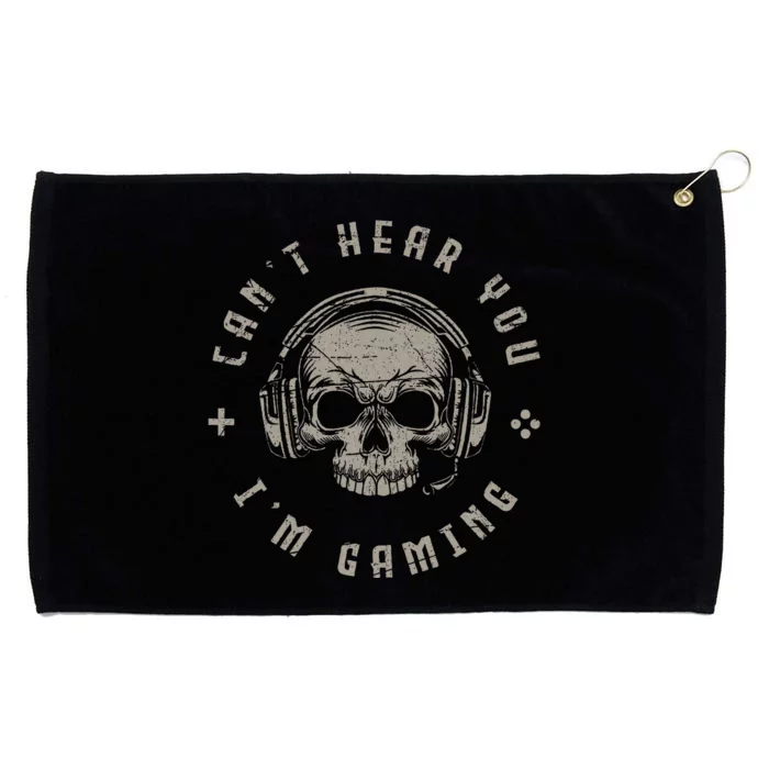 Video Games Skull Gamer Gift Cant Hear You Im Gaming Grommeted Golf Towel