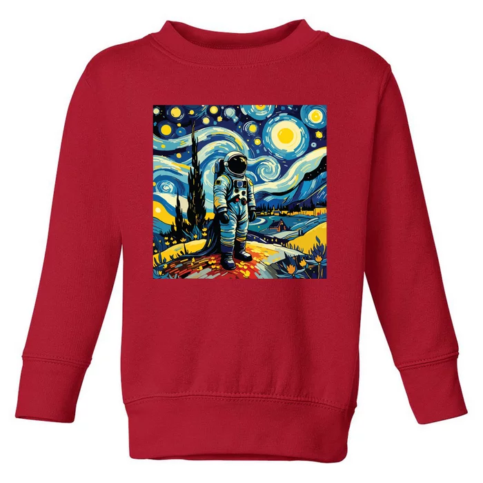 Van Gogh Starry Night Astronaut Space Lovers Toddler Sweatshirt